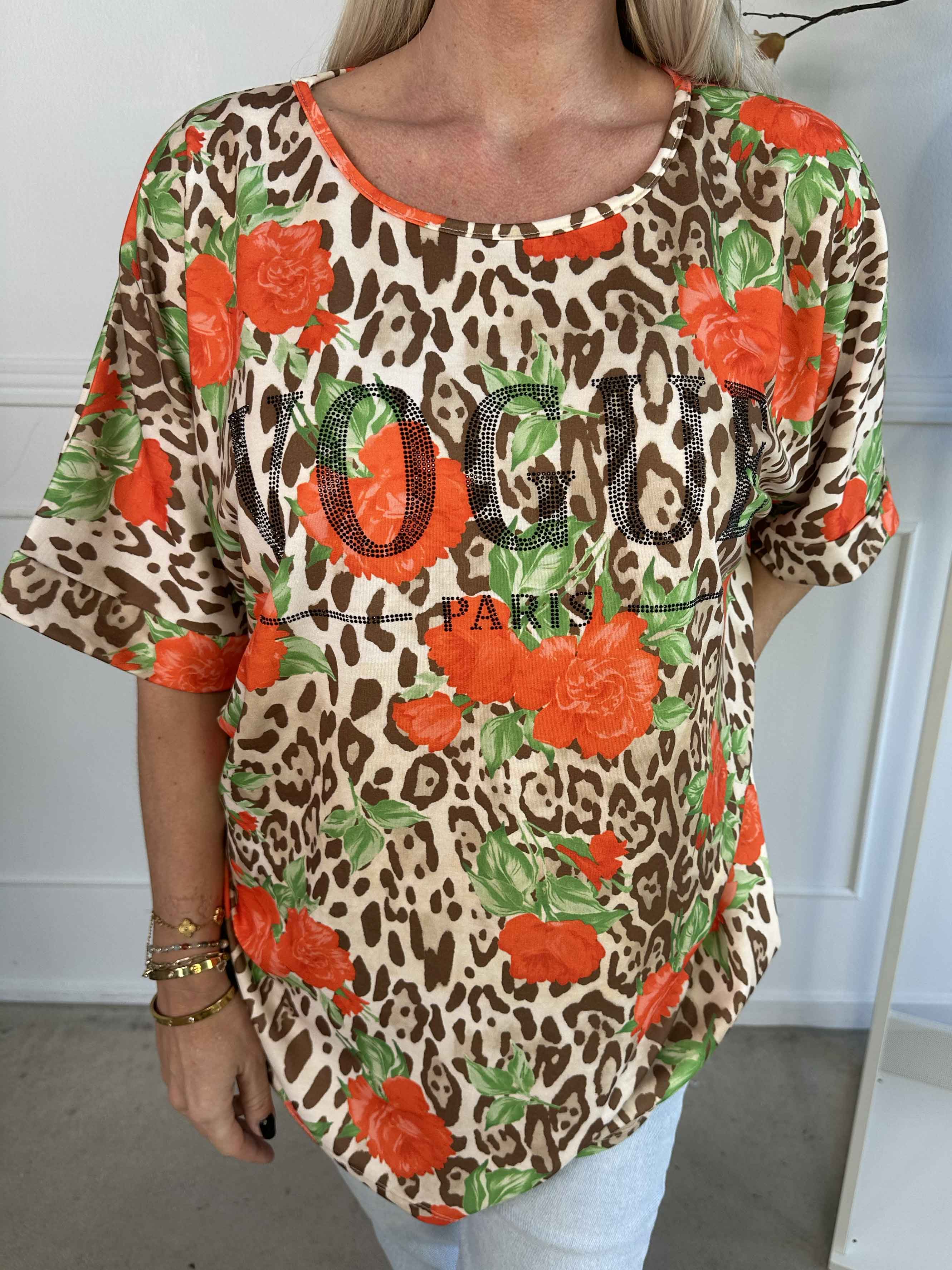 Mintu Leo - Blødt t-shirt i bomuld med leopardprint